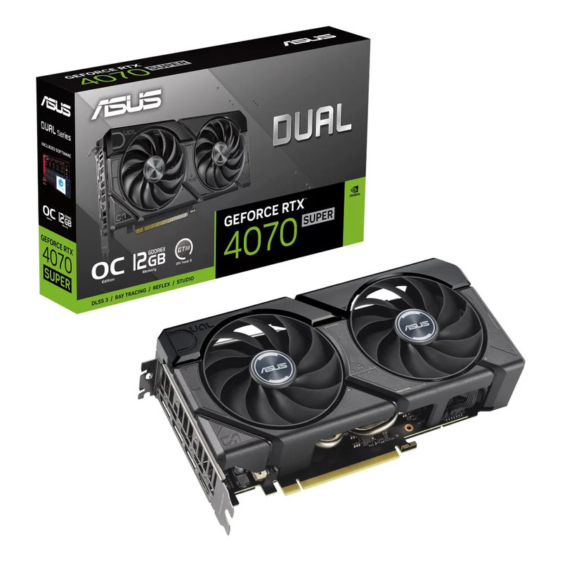 Asus Dual GeForce RTX 4070 Super EVO OC Edition 12GB GDDR6X Gaming Graphics Card - كرت شاشة